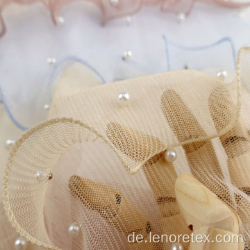 Frauen stricken Stickerei Perlenspitze Pearl Mesh Stoff